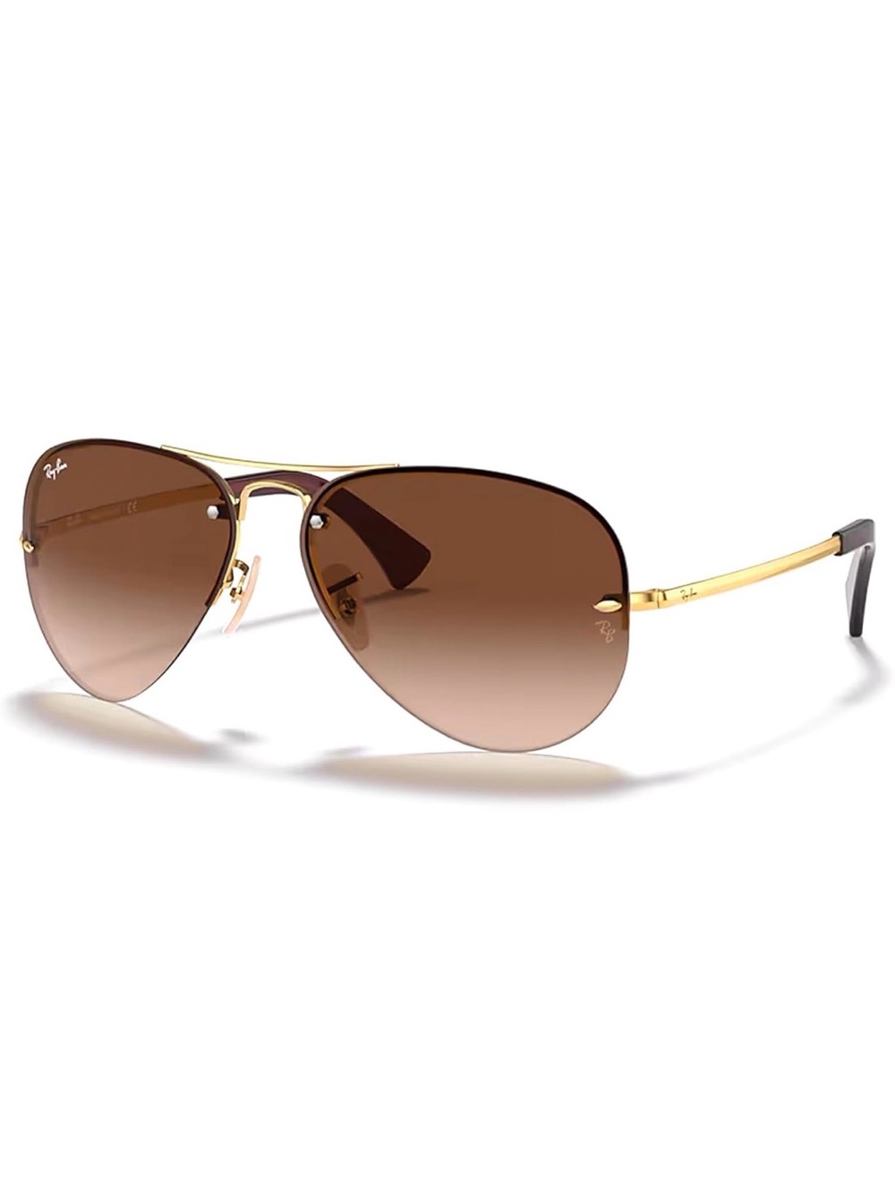 Ray-Ban Men’s Gold Frame Brown Gradient Aviator Sunglasses